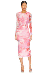 Lena Mesh Midi Dress