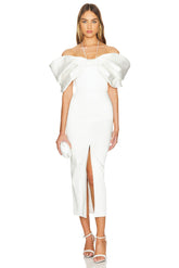 Bow Embellished Midi Dress