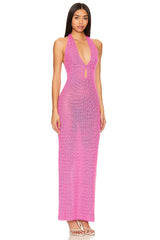 Lisse Halter Maxi Dress