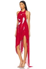 Bursting Flower Wetlook Dress