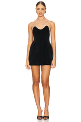 Wave Neckline Mini Dress