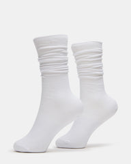 2 Pack Rib Slouch Socks White