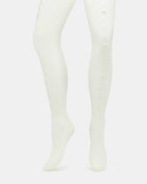 Fishnet Pearl Tights Off-White