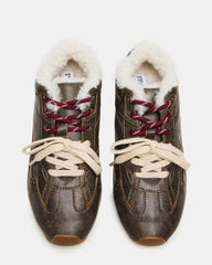 Aziel Faux Fur Brown Distressed