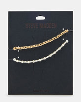 2-Piece Pearl Chain Anklet Set
