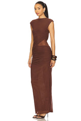 x REVOLVE Lorelai Maxi Dress in Chocolate