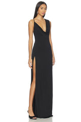 Tessa Draped Shoulder Maxi Dress