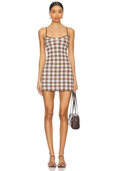 Gingham Knit Mini Dress