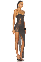 Laddered Knit Bandeau Dress