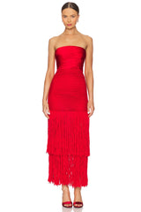 Draped Bustier Dress With Crochet