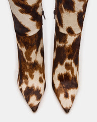 Nitro Brown Cow Print Wide Calf