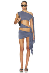 Cupro Knotted Mini Dress