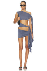 Cupro Knotted Mini Dress