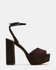 Lourdes Chocolate Brown Suede