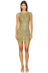 Claudia Green Crystal Mini Dress