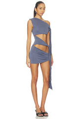 Cupro Knotted Mini Dress