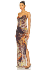 Dahlia Cowl Beaded Dress