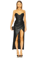 Vani Vegan Leather Maxi Dress