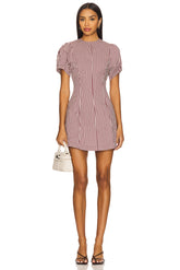 Puff Sleeve Peplum Mini Dress