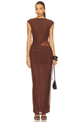 x REVOLVE Lorelai Maxi Dress in Chocolate