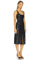 Faux Leather Midi Tank Dress