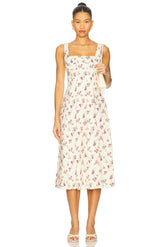 x REVOLVE Corset Pleated Midi Dress