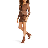 Chocolate Mesh Mini Dress - Sm Rebooted