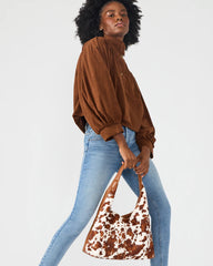 Fara Bag Brown Cow Print