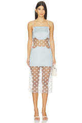 Sheer Panelled Slip Midi Dress