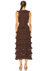 Lace Frill Midi Dress