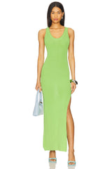 Stretch Rib Knit Maxi Dress