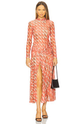 Lea Printed Mesh Dress