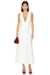 Button Front Scallop Dress