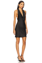 Halter Drape Mini Dress