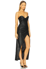 Vani Vegan Leather Maxi Dress
