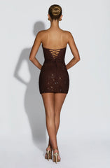 Mirabella Mini Dress - Plum Brown
