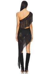 Poncho Dress With Tassels