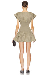 Rib Mix Shirting Mini Dress