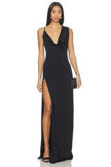 Tessa Draped Shoulder Maxi Dress