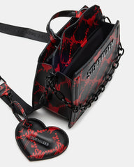 Evelyn Bag Drippy Hearts Black/Red