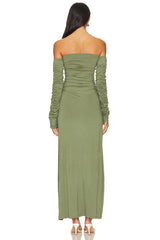 Ruched Long Sleeve Maxi Dress