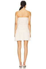 Tube Gathered Flared Dress