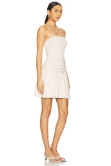 Tube Gathered Flared Dress