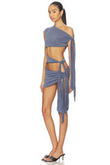 Cupro Knotted Mini Dress