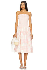 Petal Gingham Midi Dress