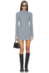 Noha Mock Neck Mini Dress