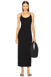 Silk Rib Lettuce Edge Dress