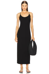 Silk Rib Lettuce Edge Dress