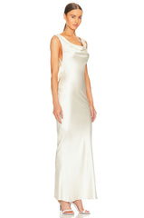 Plunging Back Cowl Dress