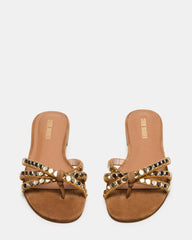 Calissi Taupe Suede Rhinestones